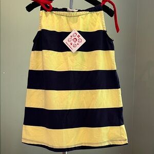 Hanna Andersson Yellow and Navy Striped dress